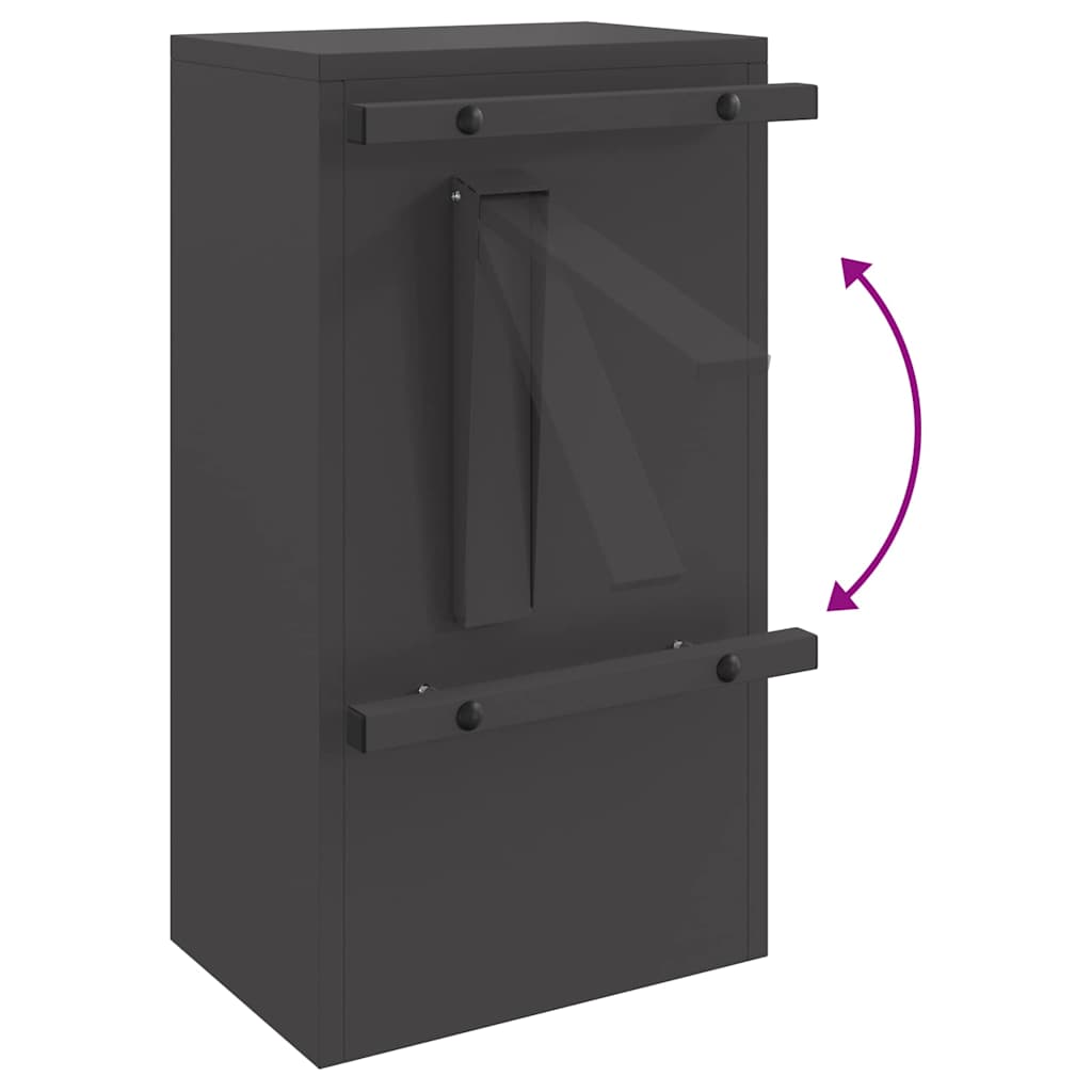 postkasse Svart 30 x 23 x 55 cm Stål