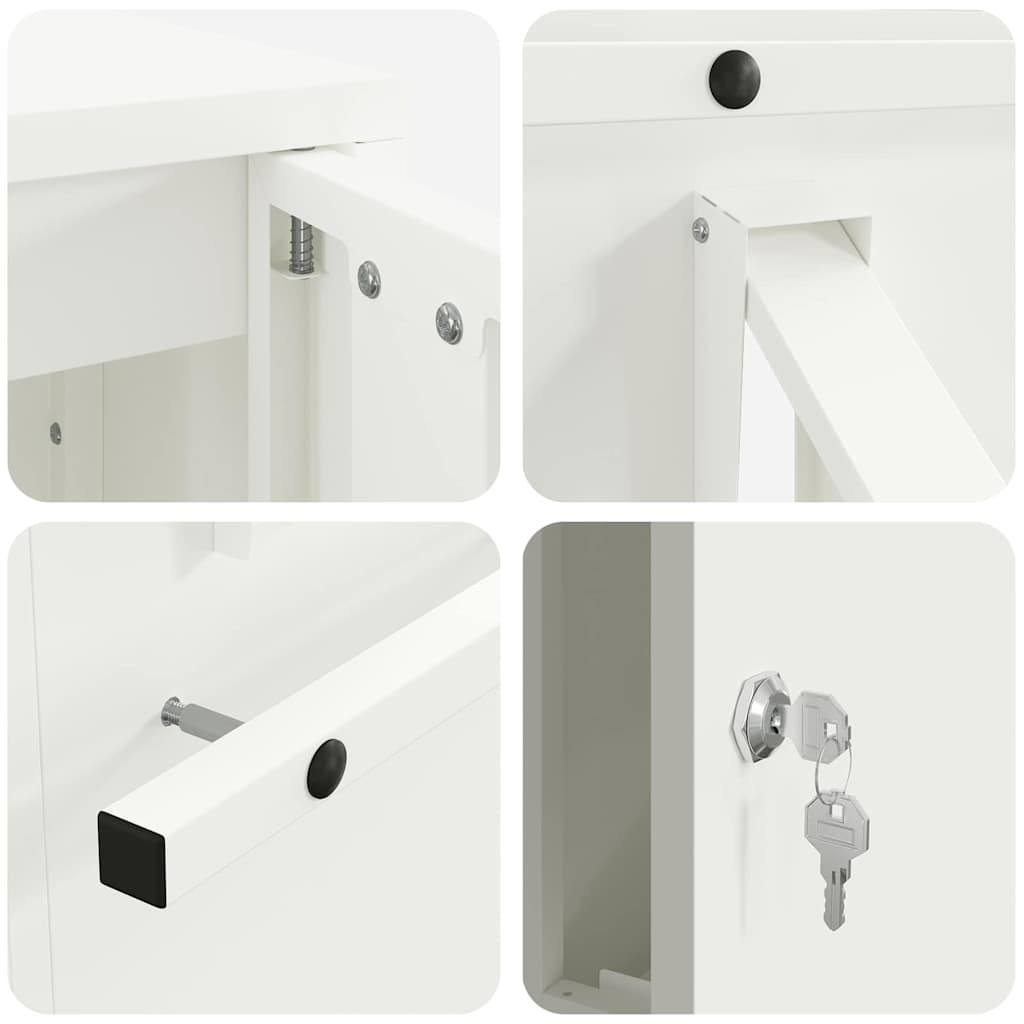 postkasse Hvit 30 x 23 x 55 cm Stål