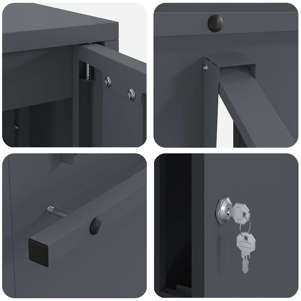 postkasse Antrasitt 30 x 23 x 55 cm Stål