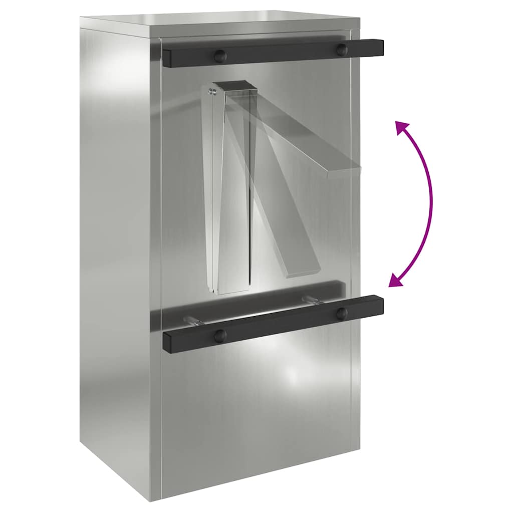 postkasse Svart 30 x 23 x 55 cm Galvanisert stål