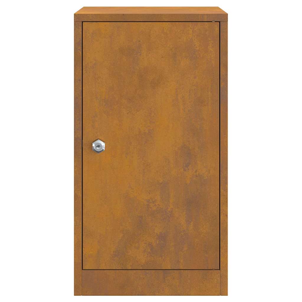 postkasse med lagring med dør Rusten 30 x 20 x 55 cm Cortenstål