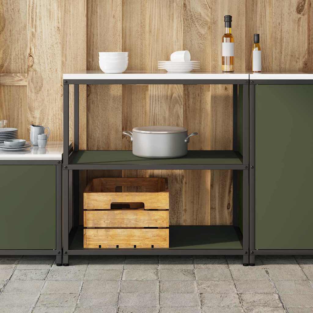 Kjøkkenoppbevaring HATTEM Olivengrønn 90 x 50 x 92 cm Stål