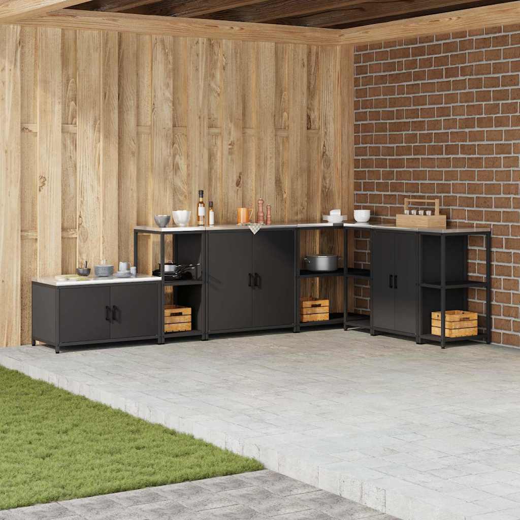 Kjøkkenoppbevaring HATTEM Svart 40 x 50 x 92 cm Stål
