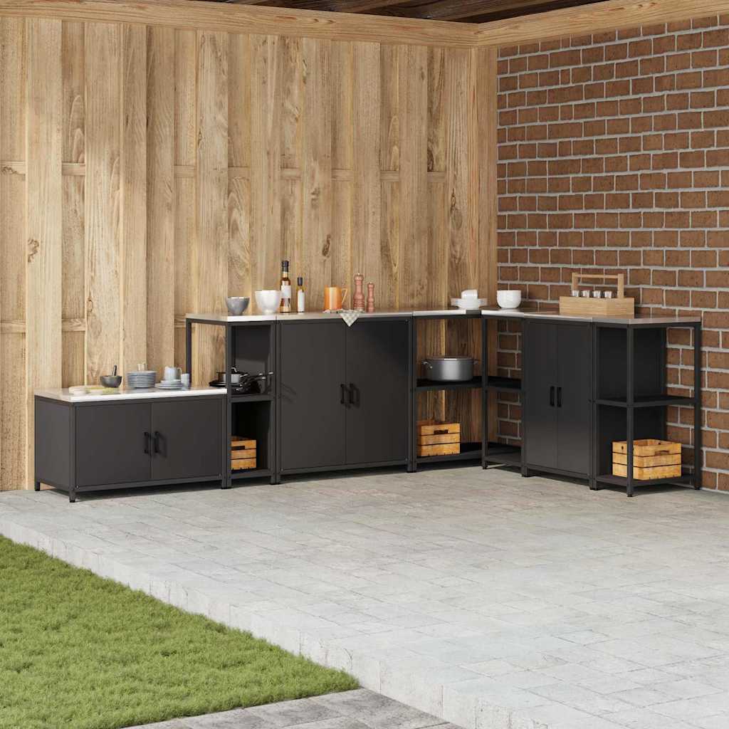 Kjøkkenoppbevaring HATTEM Svart 30 x 50 x 92 cm Stål