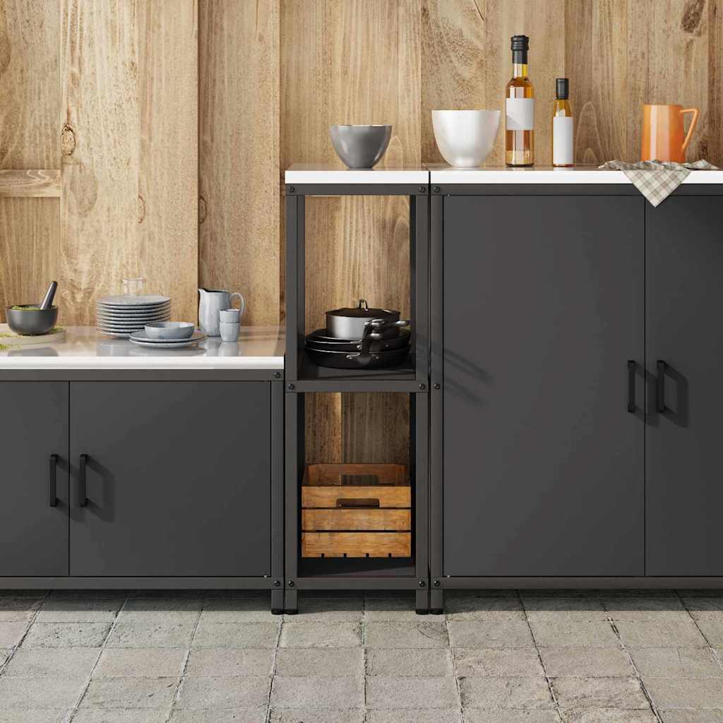 Kjøkkenoppbevaring HATTEM Svart 30 x 50 x 92 cm Stål