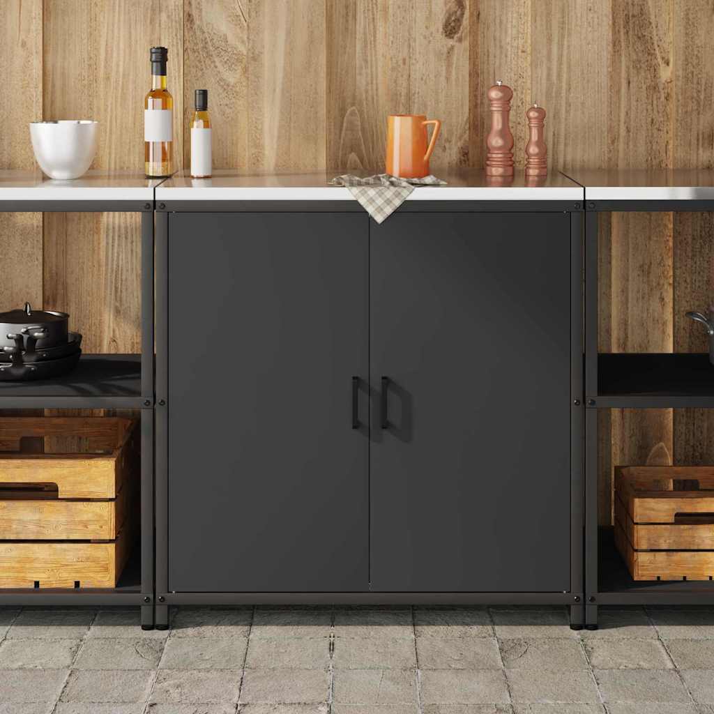 Kjøkkenoppbevaring HATTEM Svart 90 x 50 x 92 cm Stål