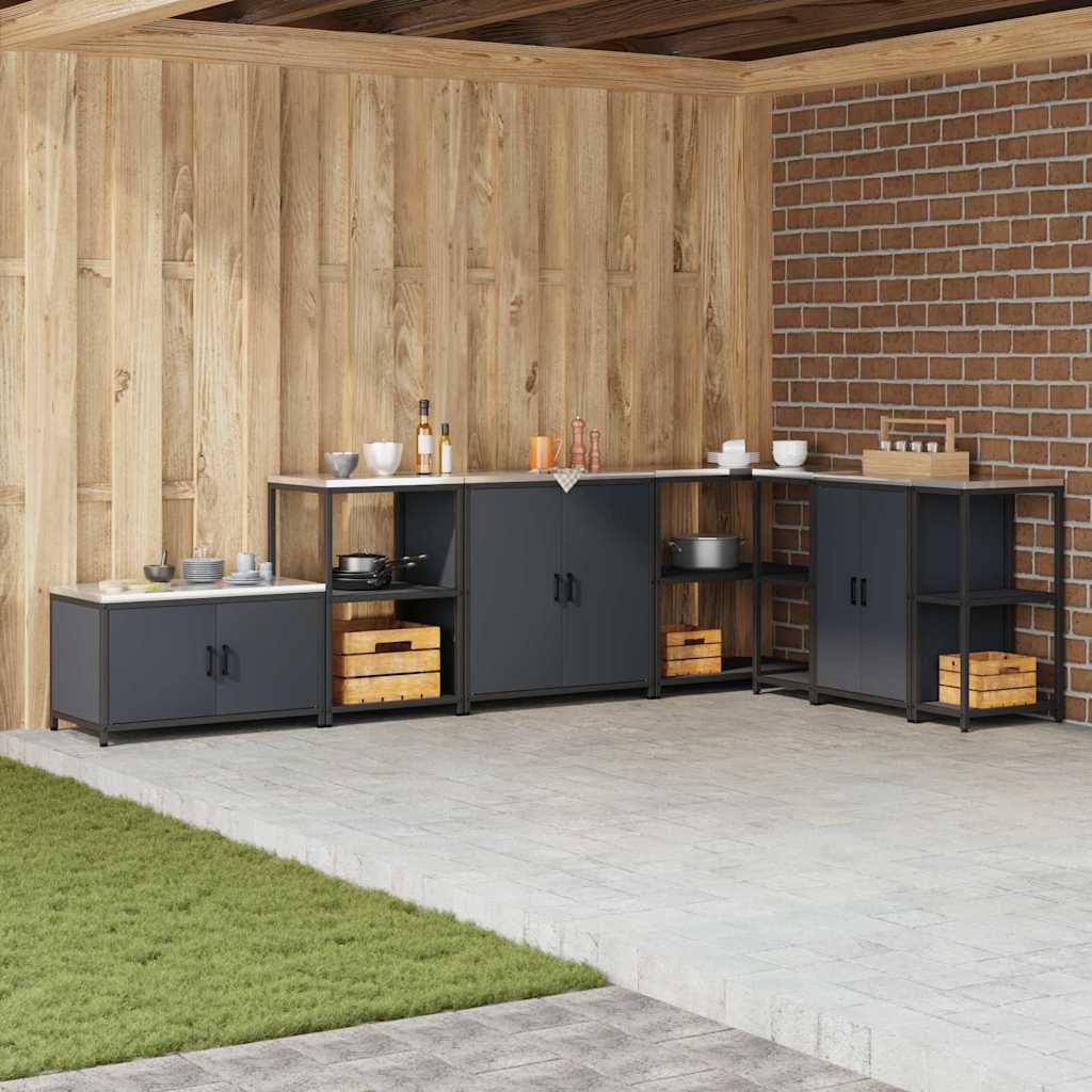 Kjøkkenoppbevaring HATTEM Antrasitt 90 x 50 x 53 cm Stål