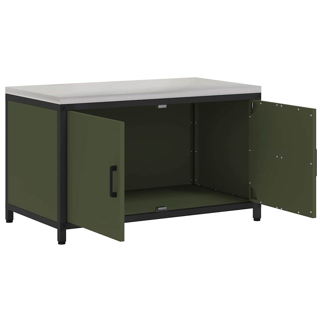 Kjøkkenoppbevaring HATTEM Olivengrønn 90 x 50 x 53 cm Stål