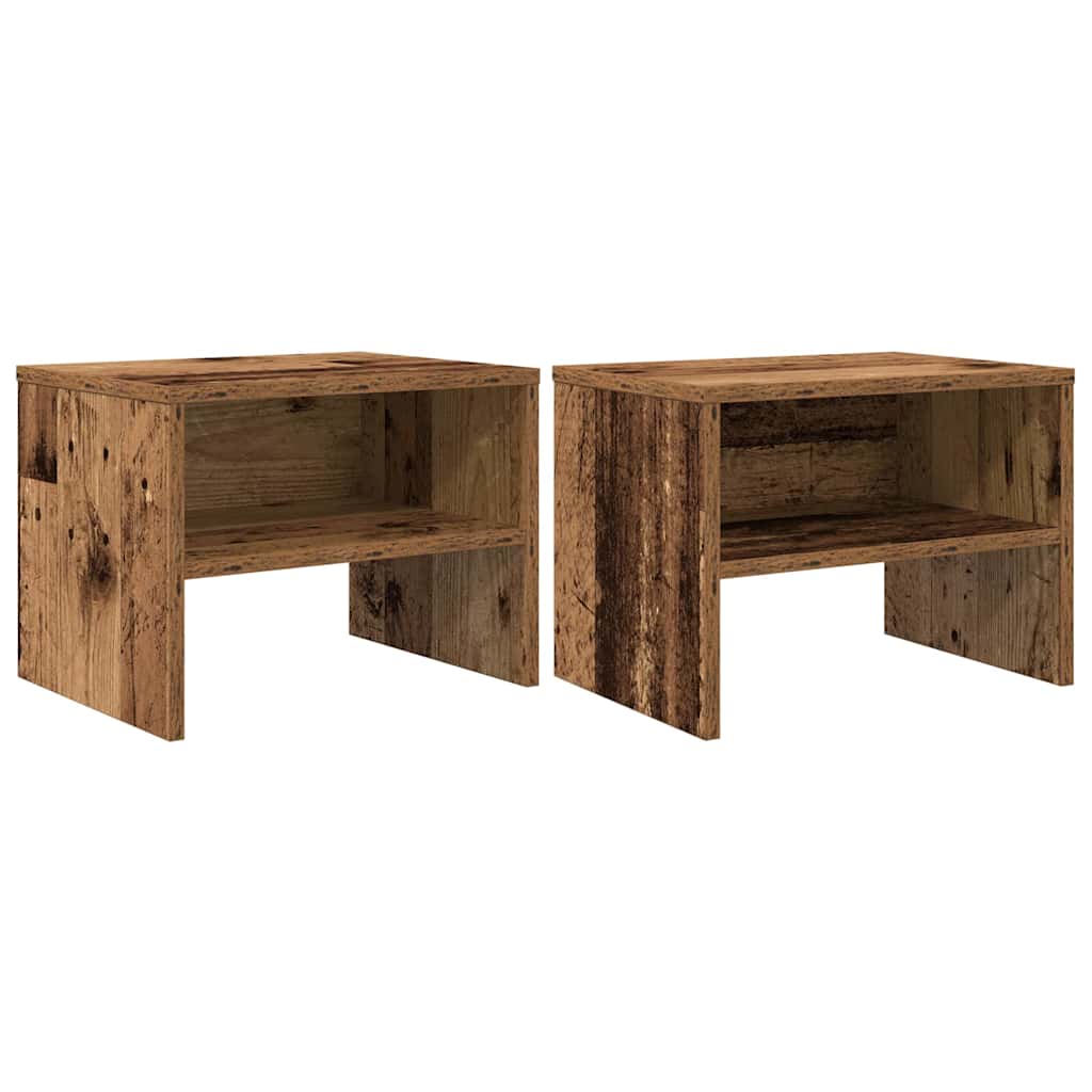 Nattbordskap 2 pcs Gammelt tre 40 x 40 x 30 cm Konstruert tre