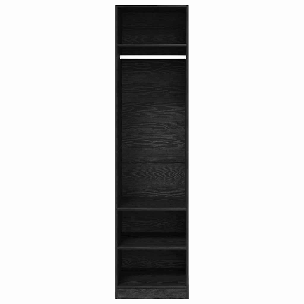 Garderobeskap Svart Eik 50 x 50 x 200 cm Konstruert tre