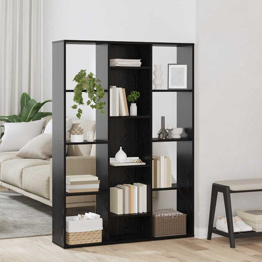 Romdeler med hylle Svart Eik 100 x 24 x 140 cm Konstruert tre
