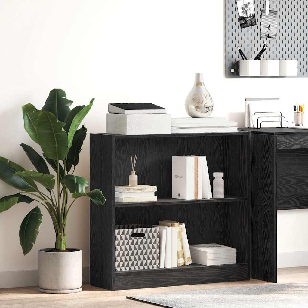 Bokhylle Svart Eik 80 x 24 x 76 cm Konstruert tre