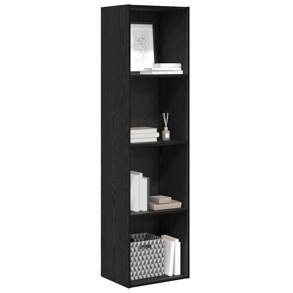 Bokhylle Svart Eik 40 x 30 x 152 cm Konstruert tre