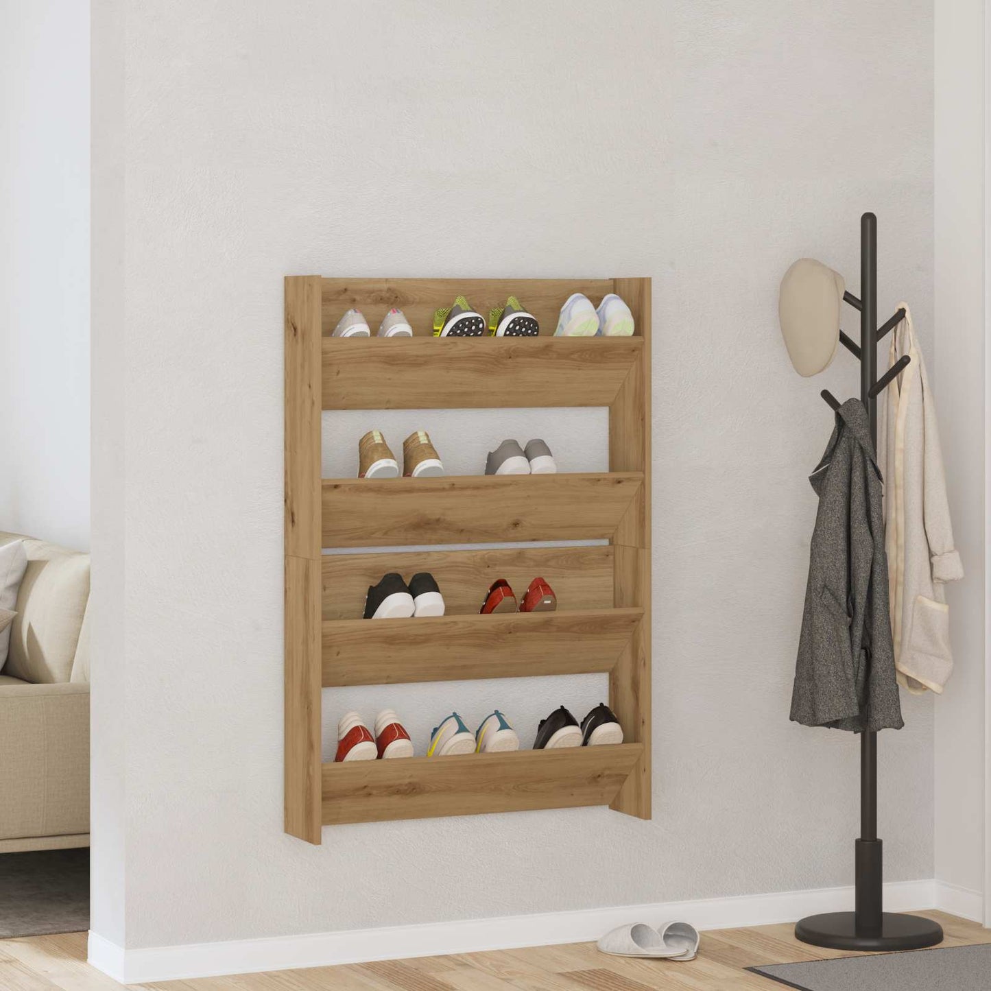 Sko Skap 2 pcs Artisan Eik 81 x 18 x 60 cm Konstruert tre
