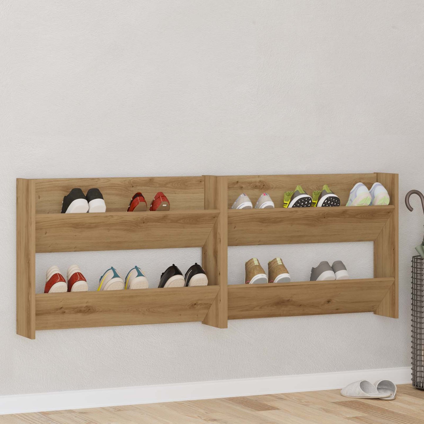 Sko Skap 2 pcs Artisan Eik 81 x 18 x 60 cm Konstruert tre