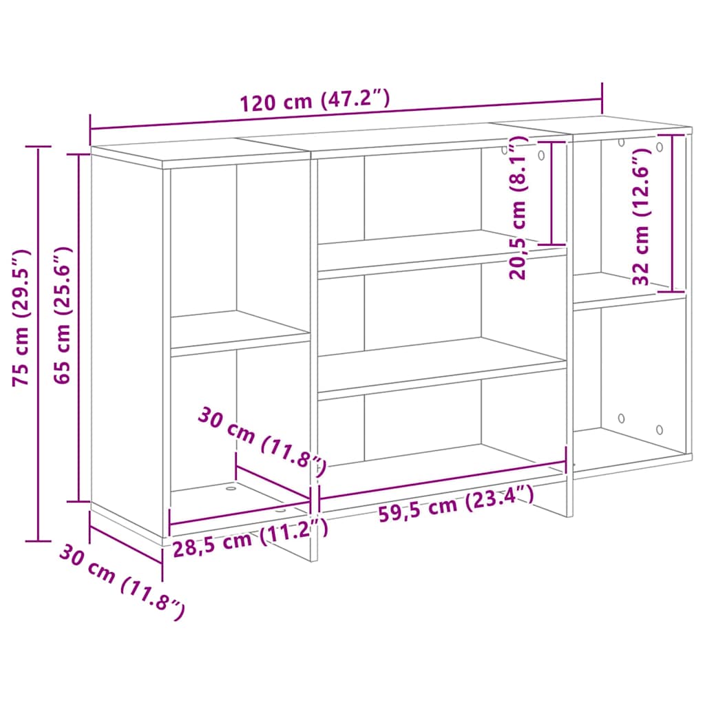 Serviesskap Artisan Eik 120 x 30 x 75 cm Konstruert tre