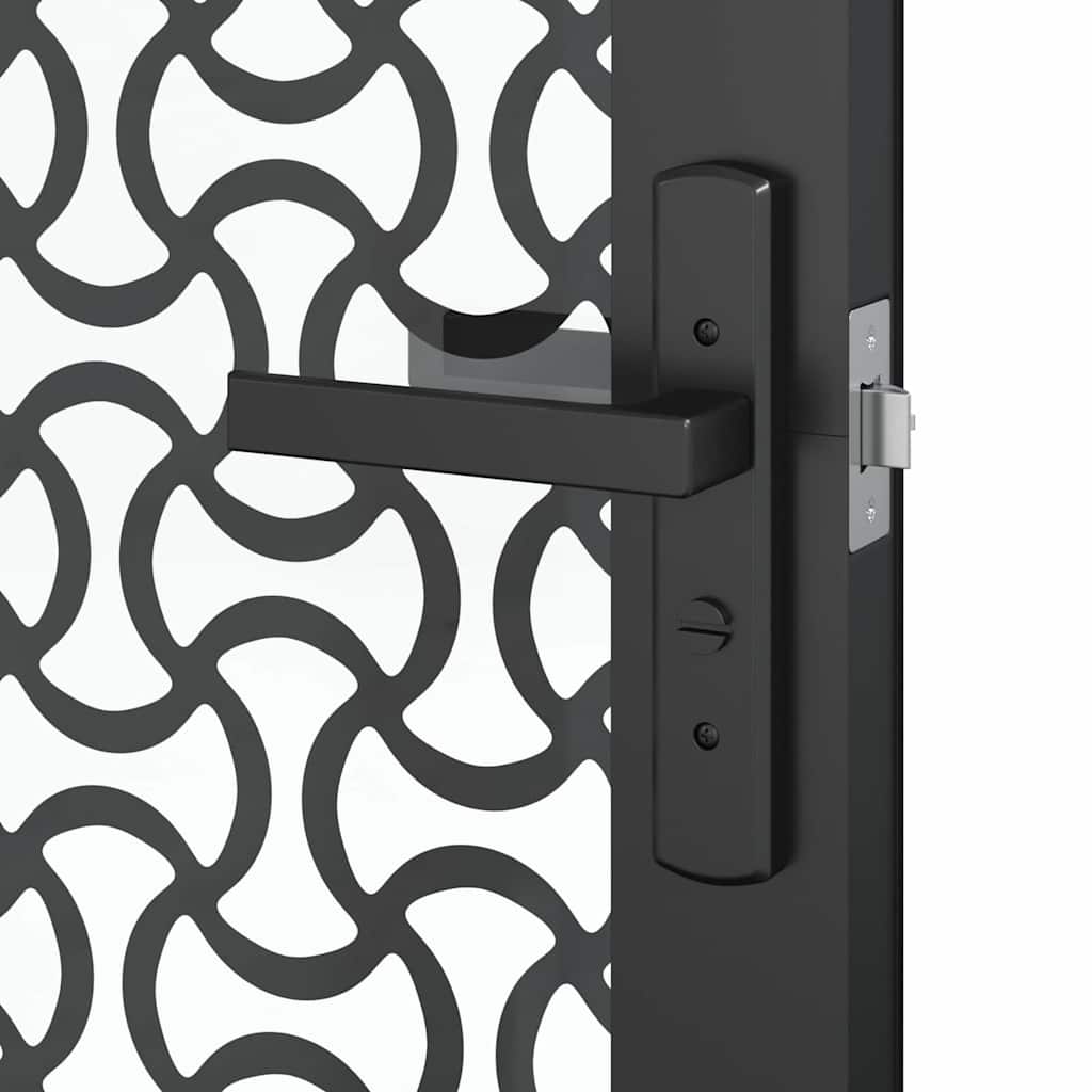 Glassdør Fretwork Svart 76 x 3,5 x 201,5 cm Aluminium