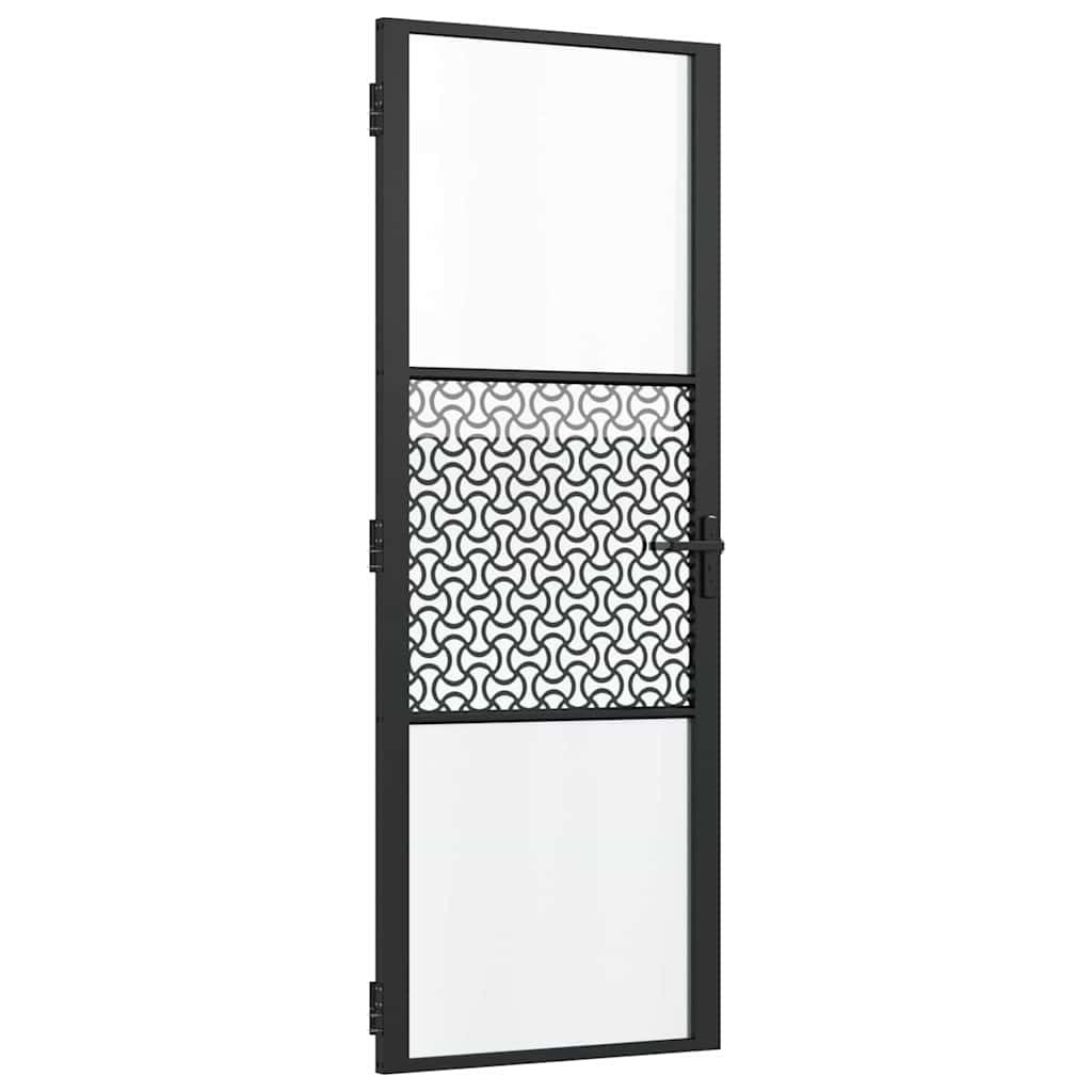 Glassdør Fretwork Svart 76 x 3,5 x 201,5 cm Aluminium
