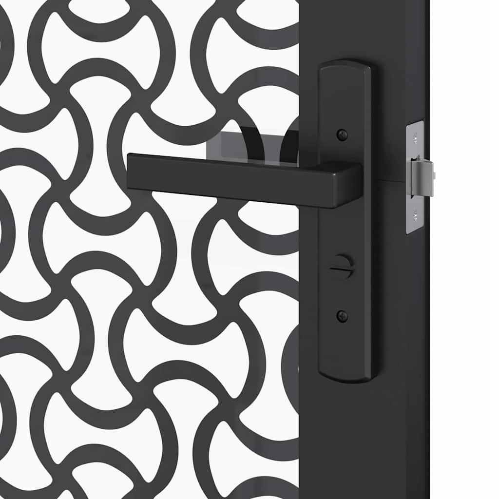 Glassdør Fretwork Svart 83 x 3,5 x 201,5 cm Aluminium