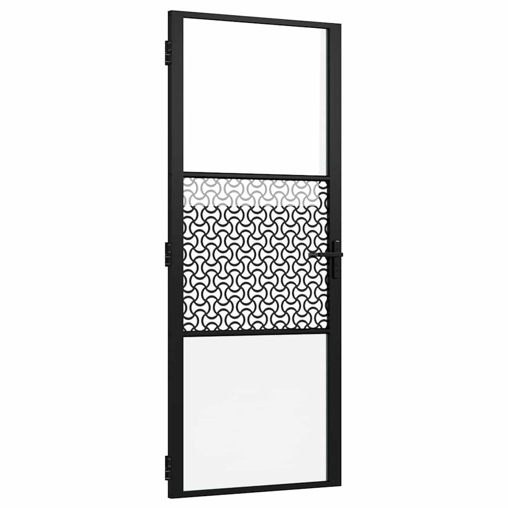 Glassdør Fretwork Svart 83 x 3,5 x 201,5 cm Aluminium