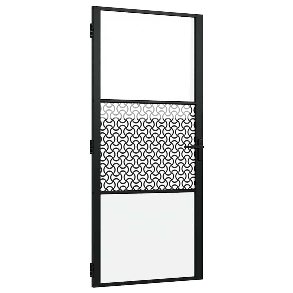 Glassdør Fretwork Svart 93 x 3,5 x 201,5 cm Aluminium