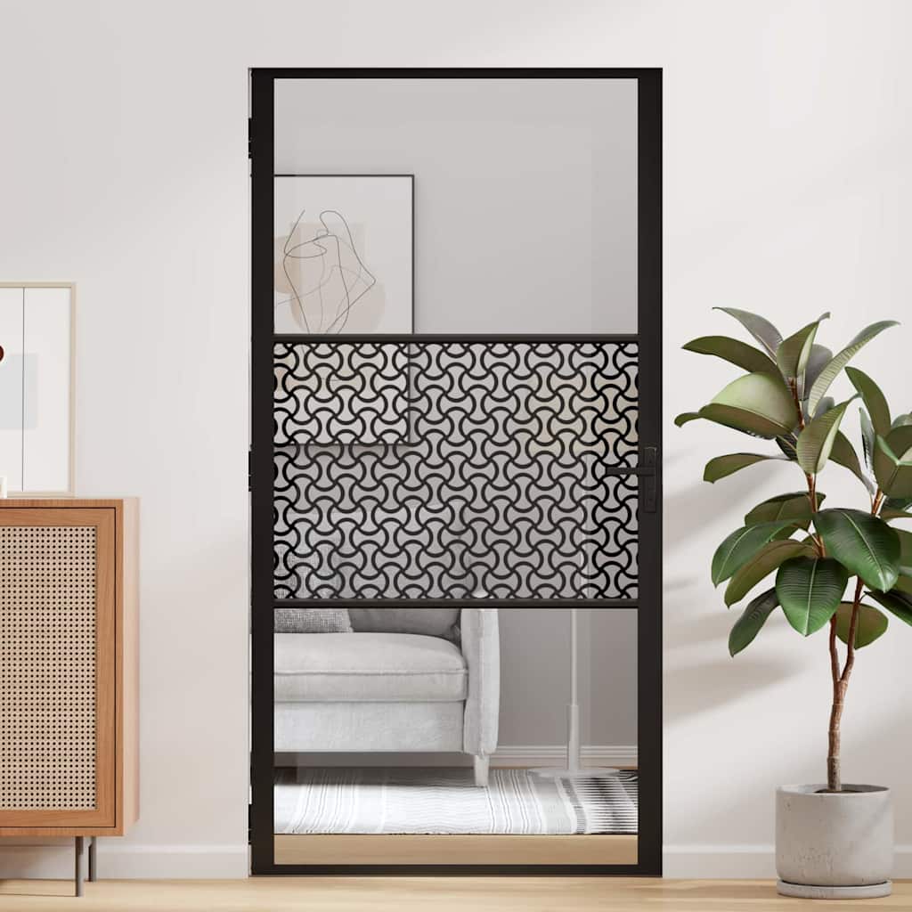 Glassdør Fretwork Svart 102,5 x 3,5 x 201,5 cm Aluminium