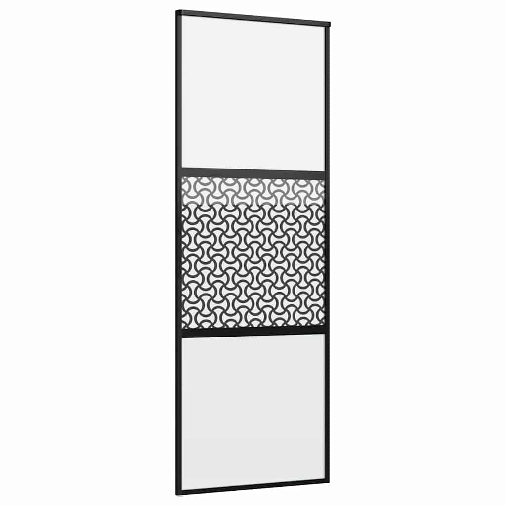 Glassdør Fretwork Svart 76 x 2 x 205 cm Aluminium