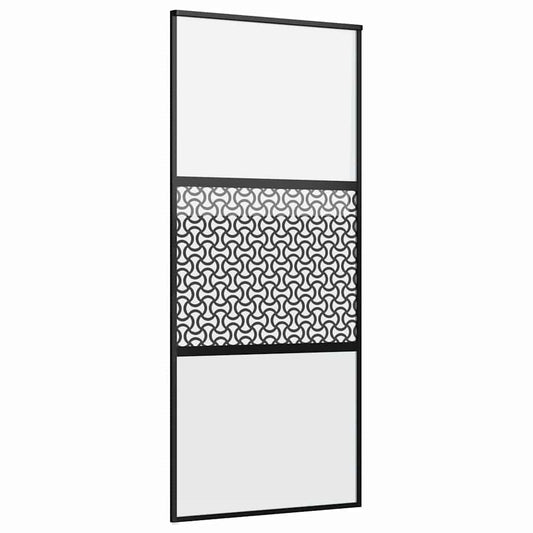 Glassdør Fretwork Svart 90 x 2 x 205 cm Aluminium