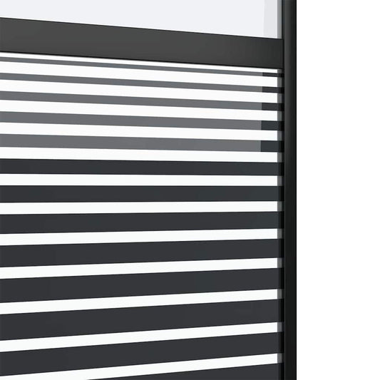 Glassdør Stripete Svart 76 x 2 x 205 cm Aluminium