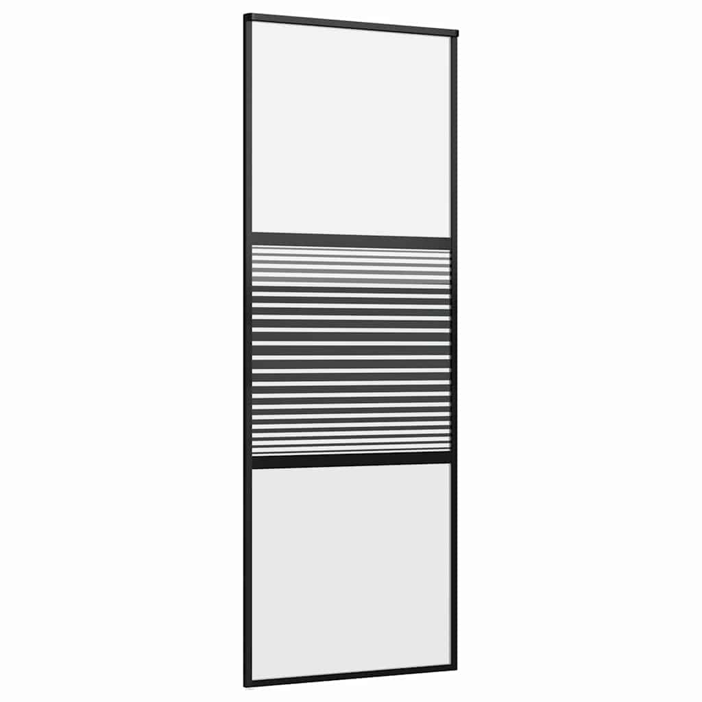 Glassdør Stripete Svart 76 x 2 x 205 cm Aluminium