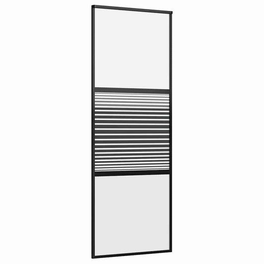 Glassdør Stripete Svart 76 x 2 x 205 cm Aluminium
