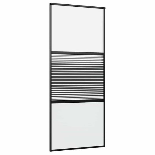 Glassdør Stripete Svart 90 x 2 x 205 cm Aluminium