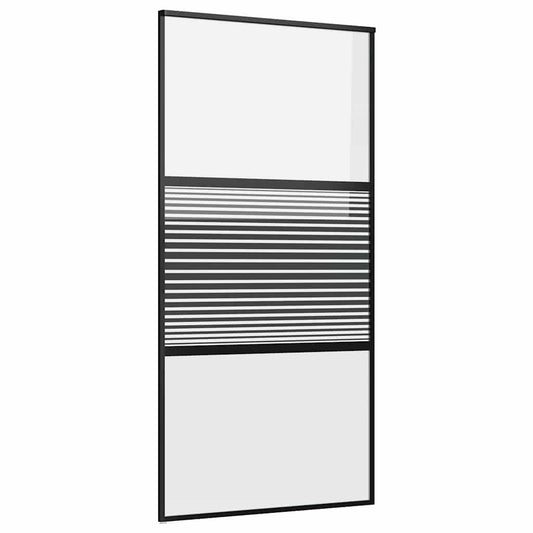 Glassdør Stripete Svart 102,5 x 2 x 205 cm Aluminium