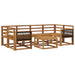 Utendørs sofa-sett 5 pcs Naturlig Solid akasietre