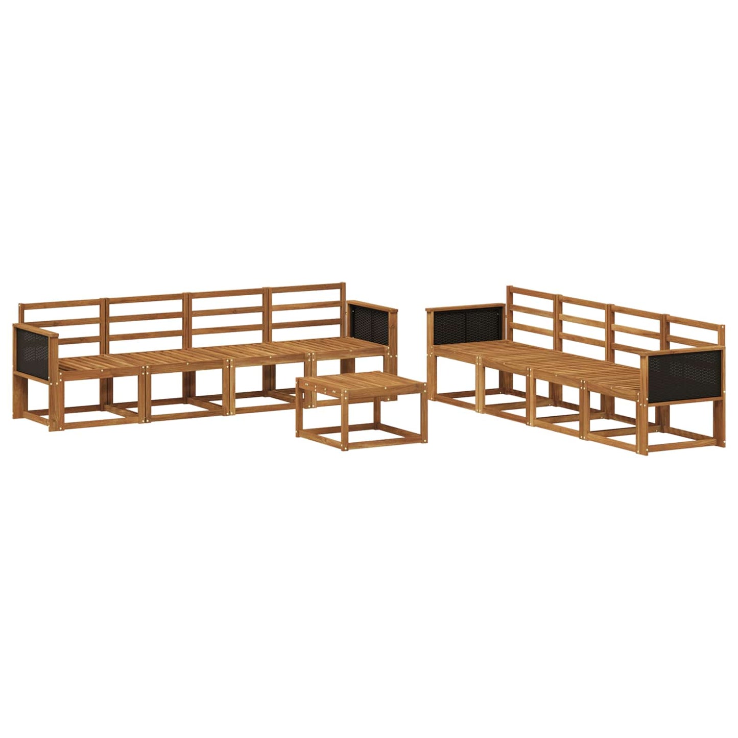 Utendørs sofa-sett 7 pcs Naturlig Solid akasietre