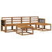 Utendørs sofa-sett 6 pcs Naturlig Solid akasietre