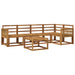 Utendørs sofa-sett 6 pcs Naturlig Solid akasietre
