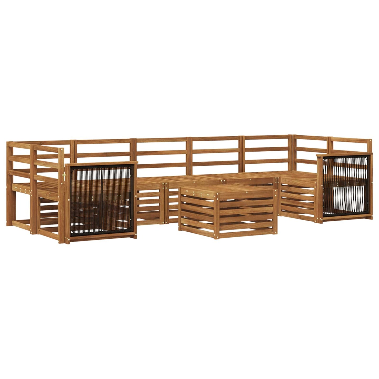 Utendørs sofa-sett 8 pcs Naturlig Solid akasietre
