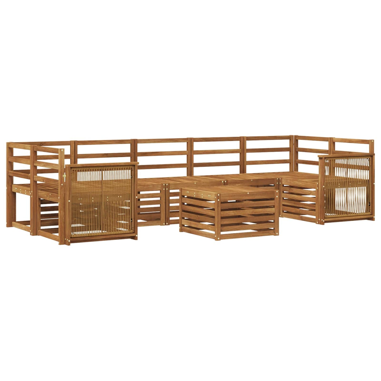 Utendørs sofa-sett 8 pcs Naturlig Solid akasietre