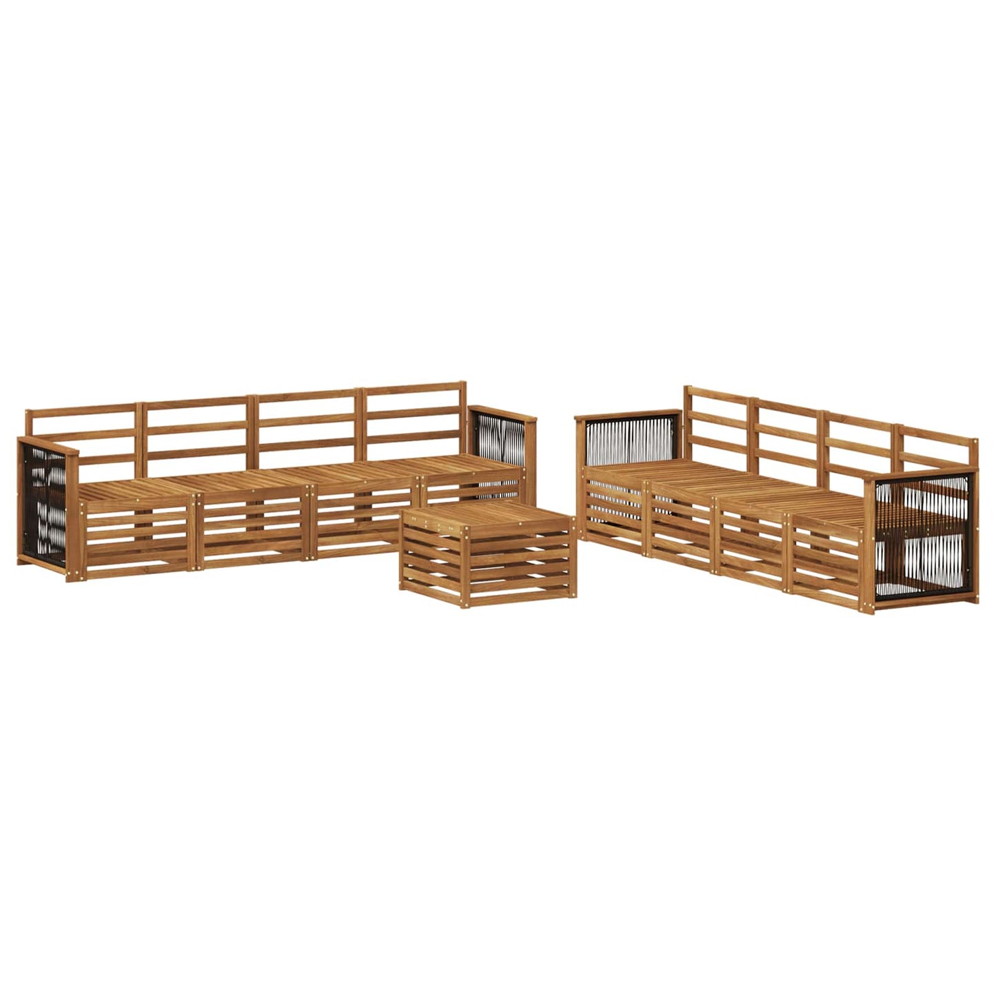Utendørs sofa-sett 9 stk. Naturlig