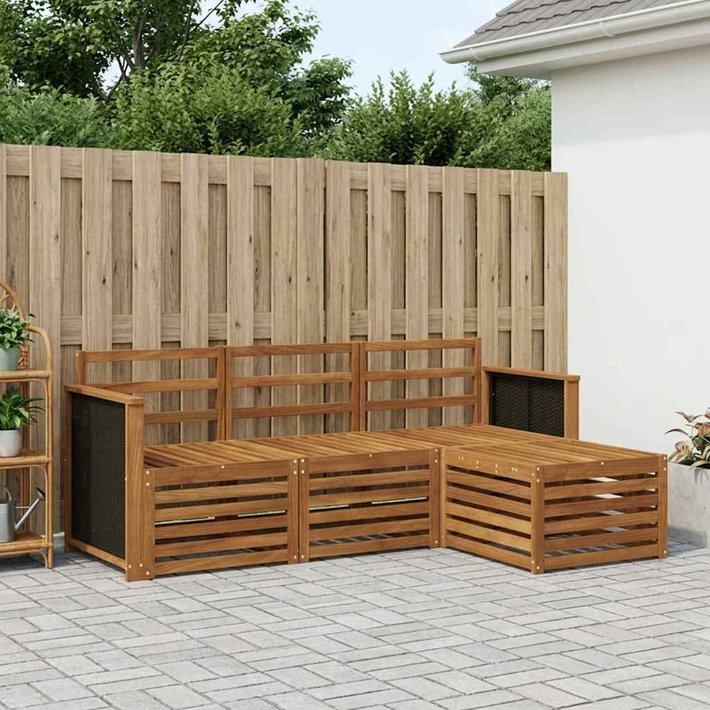 Utendørs sofa-sett 4 pcs Naturlig