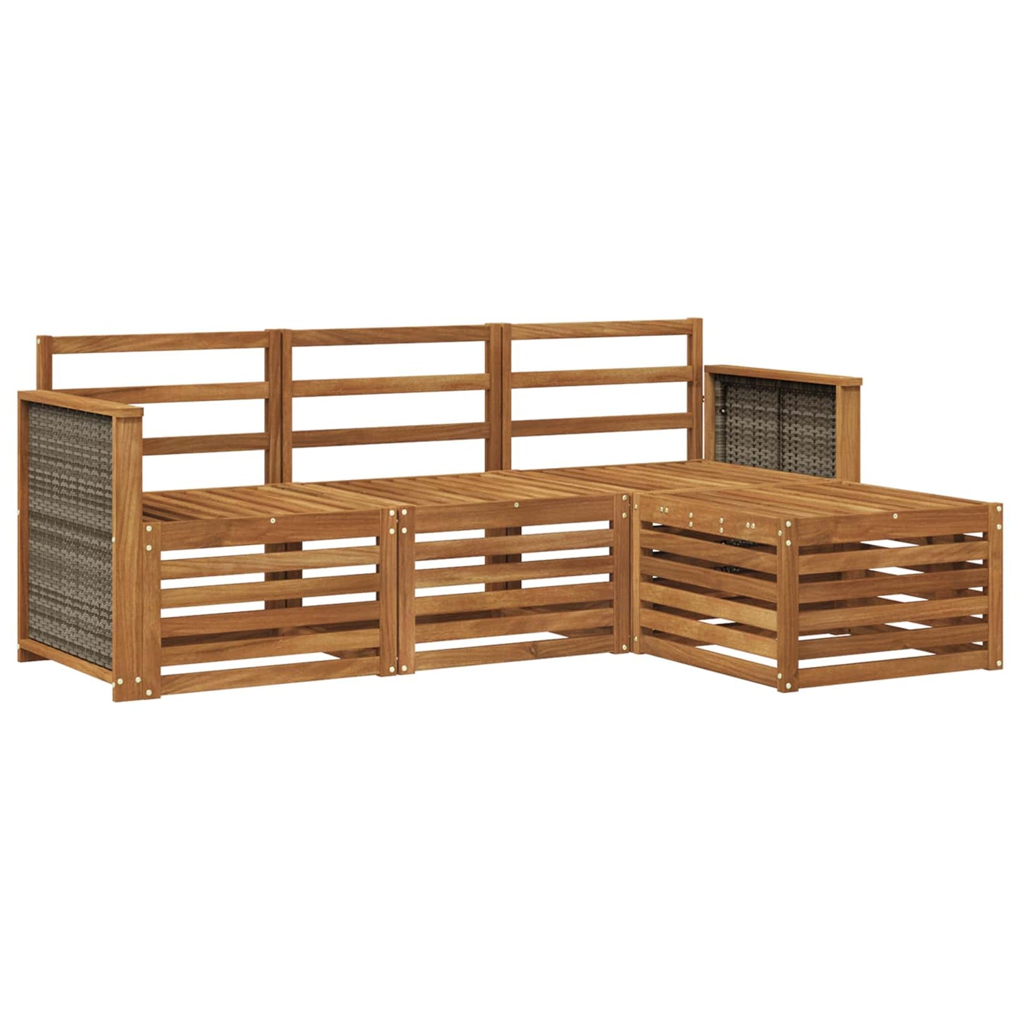 Utendørs sofa-sett 4 pcs Naturlig