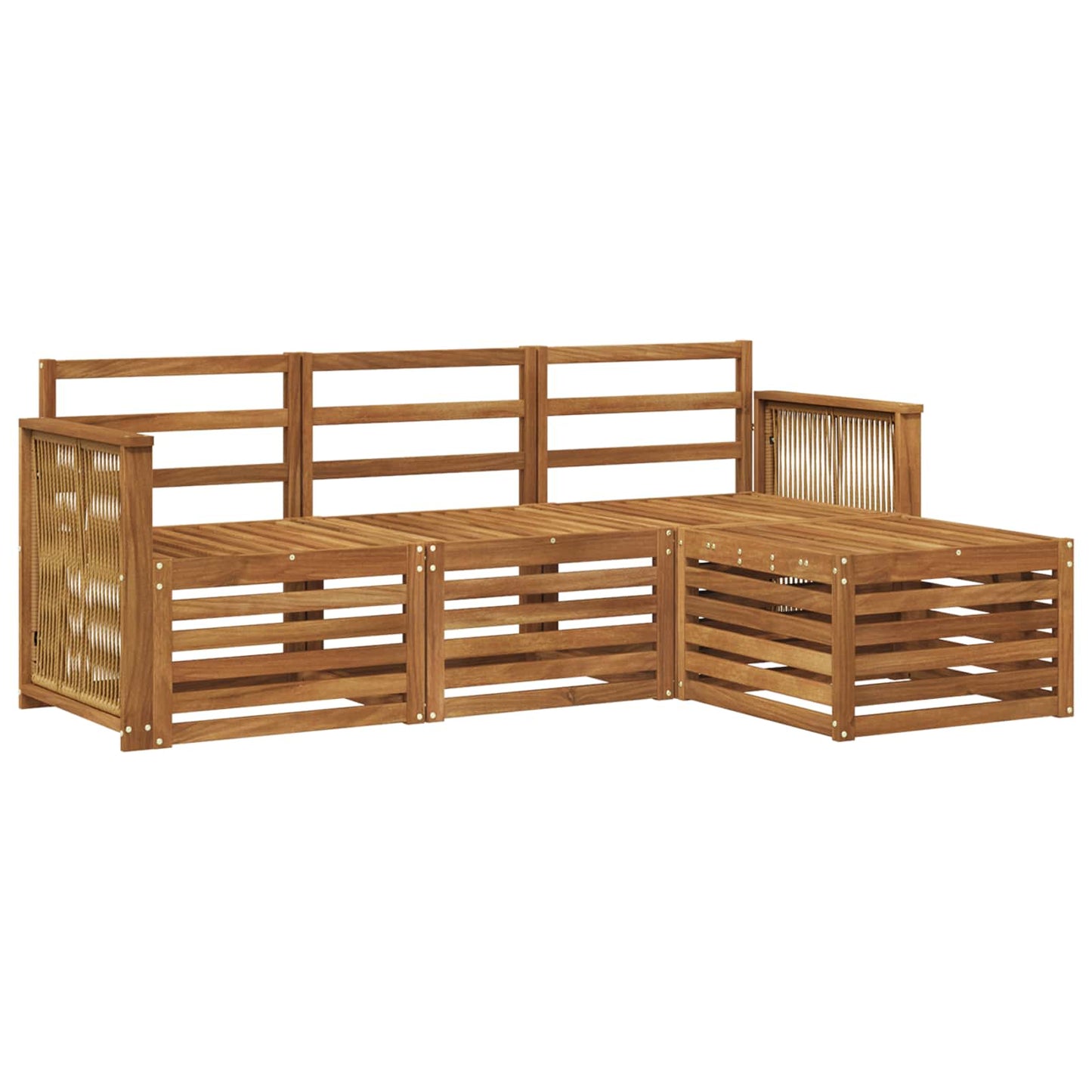 Utendørs sofa-sett 4 pcs Naturlig