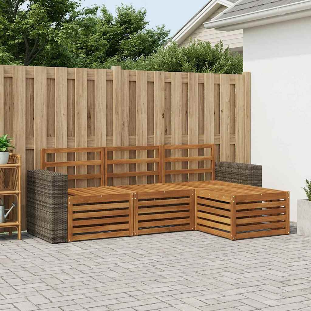 Utendørs sofa-sett 4 pcs Naturlig