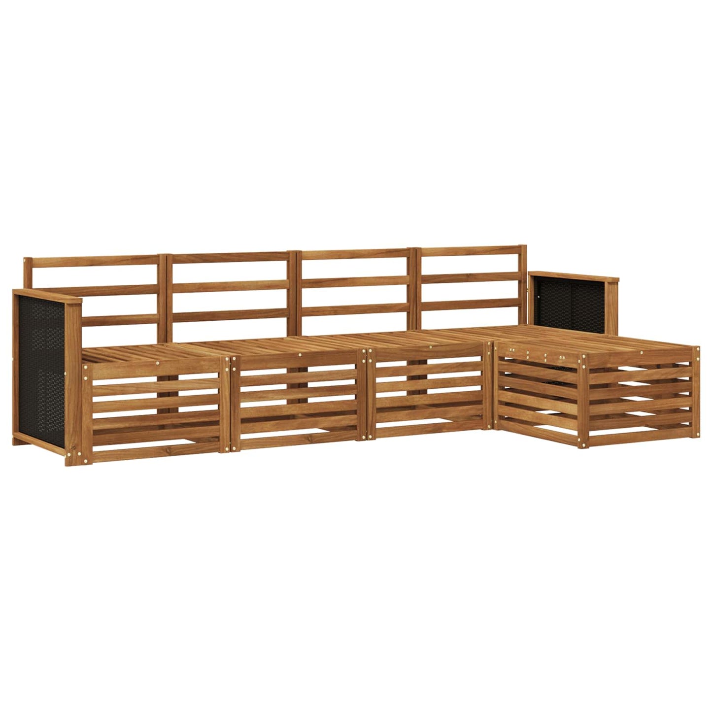 Utendørs sofa-sett 5 pcs Naturlig