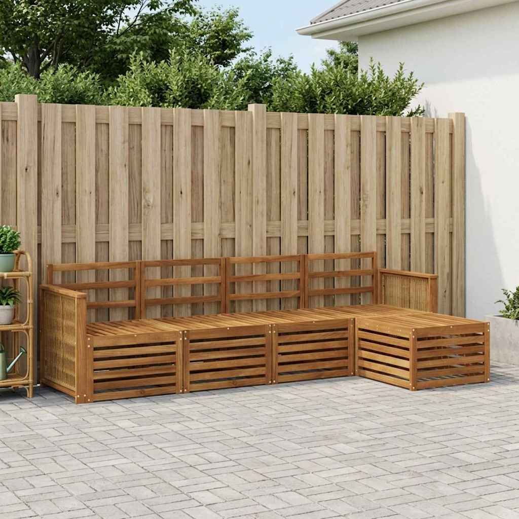 Utendørs sofa-sett 5 pcs Naturlig