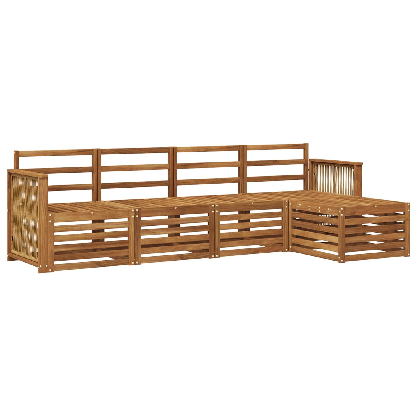Utendørs sofa-sett 5 pcs Naturlig