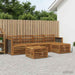 Utendørs sofa-sett 6 pcs Naturlig