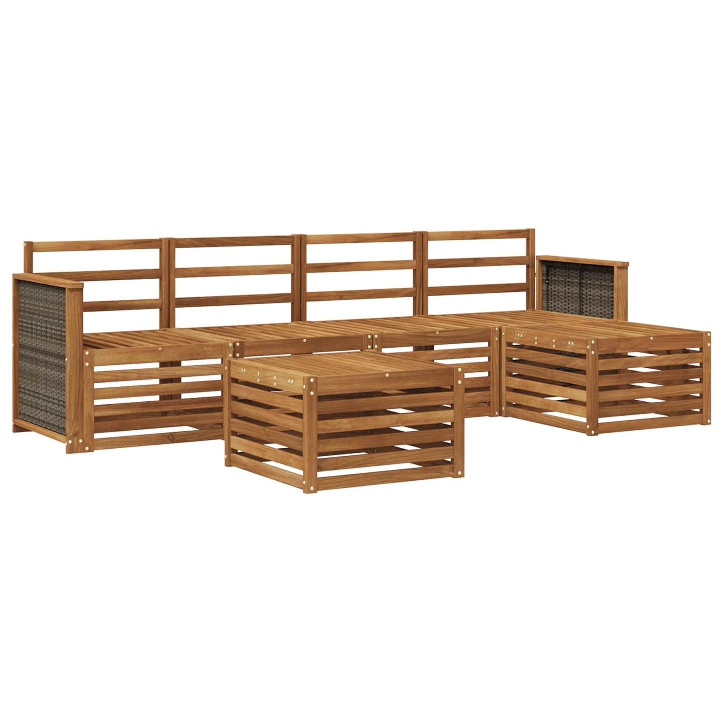 Utendørs sofa-sett 6 pcs Naturlig