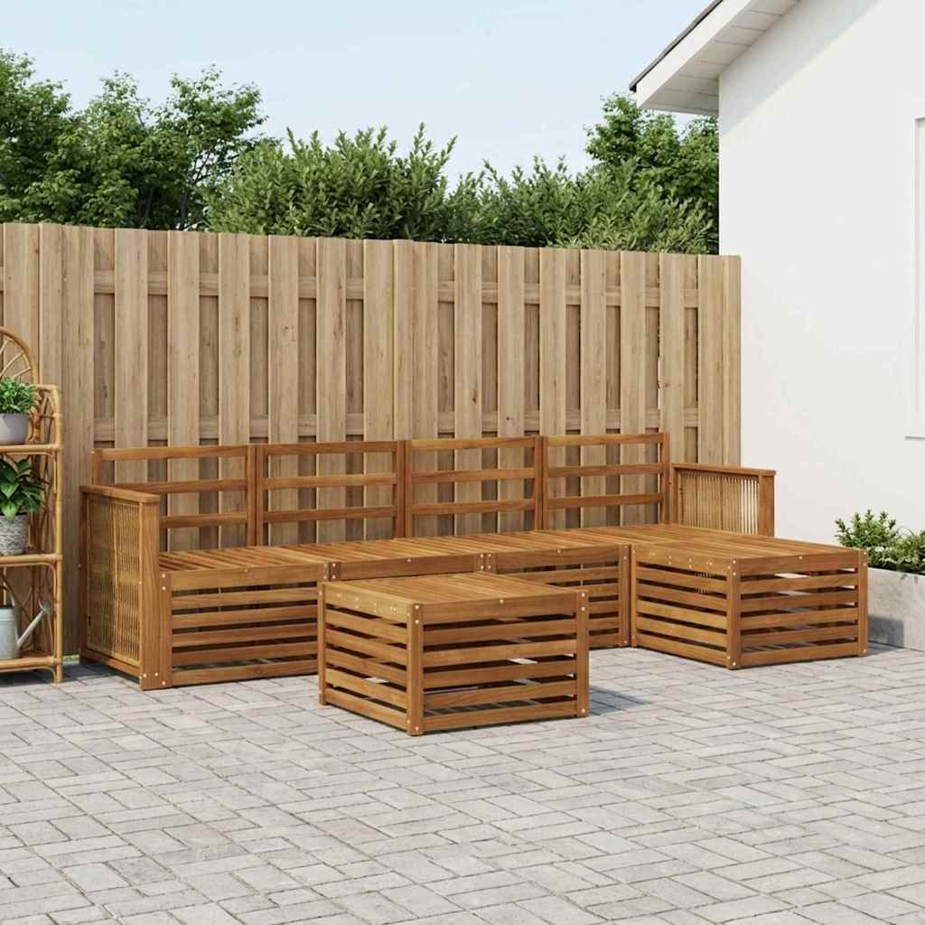 Utendørs sofa-sett 6 pcs Naturlig